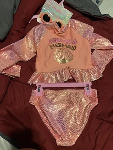 2 Piece Rash Guard Set Size 8 Girls Swim Suit - Picture 1 of 4