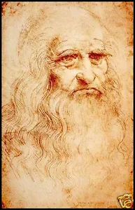 Leonardo Da Vinci Artista Autorretrato Lienzo Imprimir Nevera Imán 6x8 Grande - Imagen 1 de 2