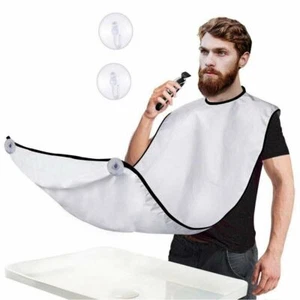 Beard Bib Apron, Beard Hair Catcher for Shaving and Trimming, Non-Stick-White - Picture 1 of 9