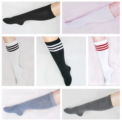 WOMEN FOOTBALL BASKETBALL BASEBALL TENNIS GYM SPORT KNEE HIGH STRIPED SOCKS M