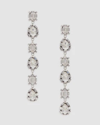 $345 Dannijo Mujer Plateado Jodos Cristal Lineal Poste Pendientes Colgantes Foto 1 de 4