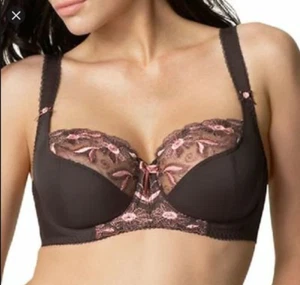 Sujetador Fantasie Kara Mocha Marrón 32D Con Aros Balcón Balconette 2091 Semi Transparente - Imagen 1 de 3