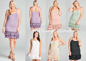 NWT ODDI Spandex Jersey Tutu Ruffle Extender Tank Tunic Top Cami Dress Liner - Picture 1 of 45