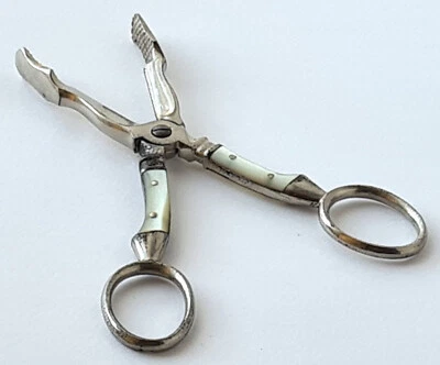 Alte Zucker- Zange/ Bonbon- Schere Stahl Perlmutt um 1880 - 1900 A31 - Bild 1 von 4