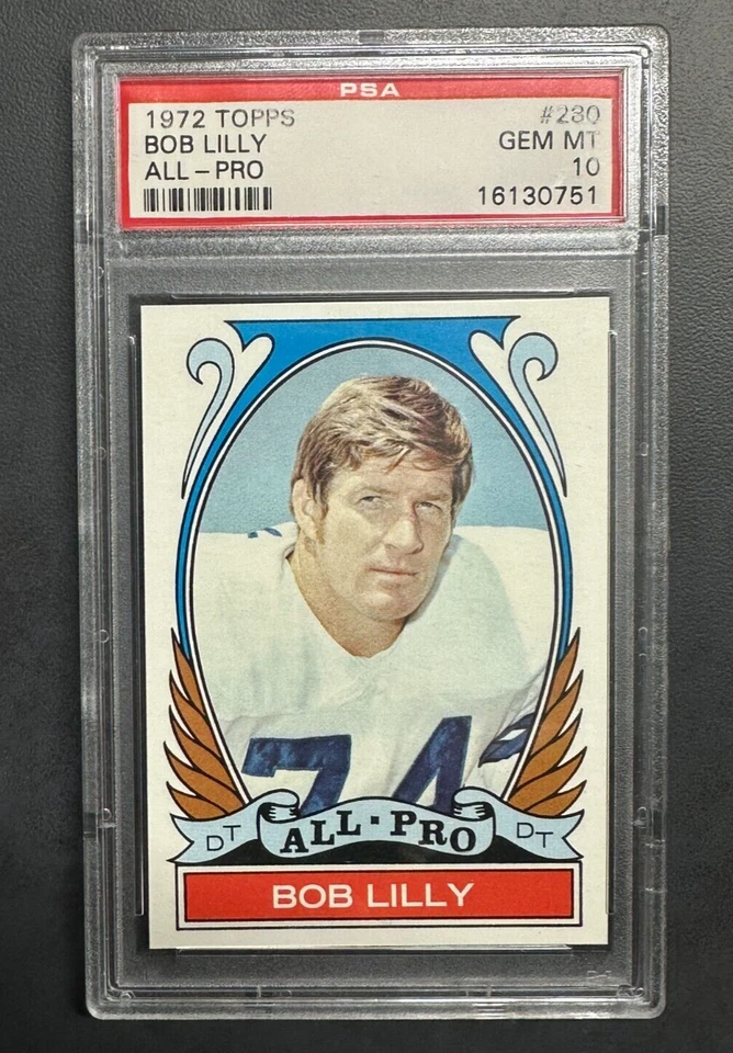 Bob Lilly 1972 Topps All-Pro Card #280 PSA 10 GEM MT Cowboys HOF Low POP - Image 1 of 2