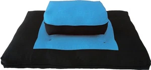Zabuton Zafu negro turquesa, cojines de relajación yoga meditación, asientos sentados - Imagen 1 de 2
