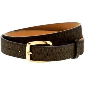 MICHAEL KORS Damen Gürtel BRAUN MK Signature Logo mit goldener Schnalle Größe Small - Bild 1 von 2