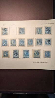 Canada Revenue Stamps of 1864 Perf 12 and a half. mint and used - Image 1 of 4