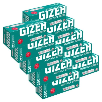 2000 Stück GIZEH Menthol EXTRA (10 x 200) Zigaretten-Filterhülsen Filter-Hülsen - Bild 1 von 4