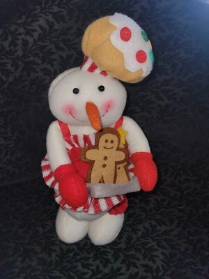 Dan Dee Snowman Plush Baker Standing Basket Gingerbread Holiday Christmas Cookie - Image 1 of 3