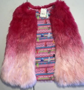 Dreamworks Trolls World Tour Girls Vest Pink Faux Fur Open Front medium 7/8 - Picture 1 of 7