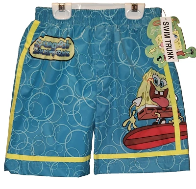 BAÑADOR CLÁSICO 2004 NICKELODEON BOB ESPONJA SURF NIÑOS CON BOLSILLOS~NUEVO~TALLA 7 Foto 1 de 4