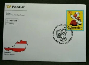 [SJ] Austria Kids Television Programme Confetti 2002 Bird Cartoon Animation (FDC - Picture 1 of 5