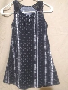 ^Girl's Black & White MUDD Summer School Dress Sleeveless Lace Size Small 7/8 - Picture 1 of 11