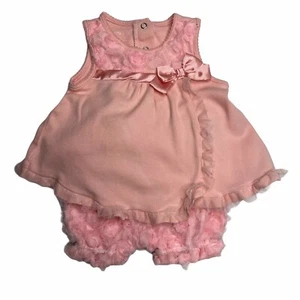 Vestido para bebé Nanette con Bloomers Malla Rosas Flotantes Rosa Talla 6/9 Mes - Imagen 1 de 11