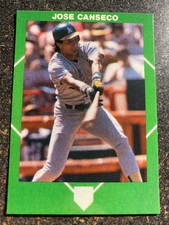 Jose Canseco A's 1990 Green Glossy Home Plate Mid Swing Pose RARE UNLICENSED