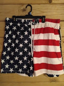NWT George Men's Shorts Board Trunks American Flag Red White Blue Size XL 40-42 - Picture 1 of 4