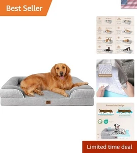 Luxurious Waterproof XL Memory Foam Dog Bed with Bolsters for Ultimate Comfort - Picture 1 of 11