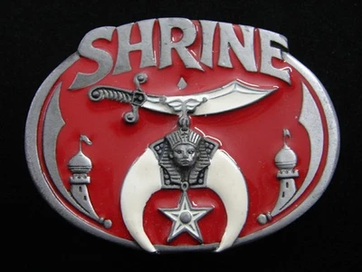 RF03124 HEBILLA DE CINTURÓN VINTAGE 1985 **SANTUARIO** ORDEN FRATERNA SHRINERS Foto 1 de 2