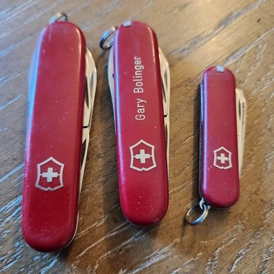 Lote de 3 facas Victorinox Swiss Army três tamanhos oficial suíço Suíça - Imagem 1 de 4