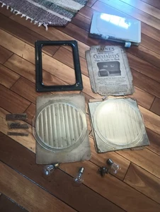 Set Of 2 Ford Model T Headlight Lens Plus Rear Glass Some Original Packaging - Picture 1 of 7