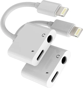 Lightning to 3.5mm Splitter iPhone AUX Adapter for Headphone Jack Cable Dongle(2 - Picture 1 of 7