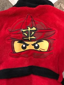Lego NINJAGO Kai Bathrobe Boy's 4 Used Soft Plush Red Bath Robe Legos - Picture 1 of 5