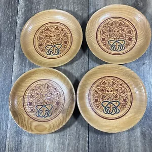 5" German Handpainted Craft Wooden Plates VOLKSKUNSTWERKSTATTEN MICHELFELD - Picture 1 of 11