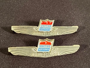 Two Vintage United Airlines Future Pilot Metal Wings Pinback Pins ~ EUC - Picture 1 of 4