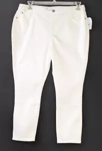 Skinnygirl Skinny Crop Jeans White Injeanious Stretch Pull-On Mid Rise Pant - Picture 1 of 3