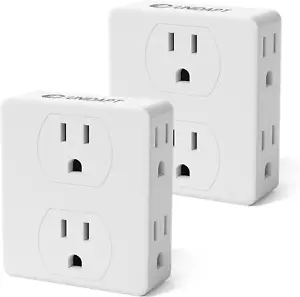 Multi Plug Outlet Splitter, Unidapt Multiple Outlet Extender Adapter with 6 Elec - Picture 1 of 12