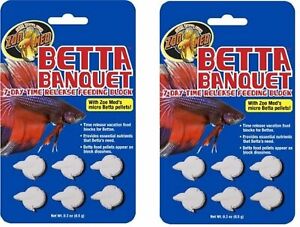 Zoo Med Betta Banquet Vacation Block Food Feeder 7 Day Fish 2 Packs Of 6 Each