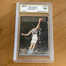Allen Iverson Rookie 1996 Score Board RC Sixers HOF MGS Gem Mint 10 HOF