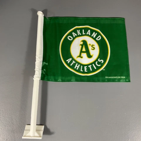 Oakland Athletics MLB Baseball Car Window Flag Team Logo Sports Green and Yellow Cover