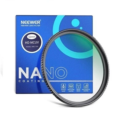 NEEWER 62mm HD Nano Coating Glass Optical Camera Lens Filter Model - MRC TUV - Image 1 of 4