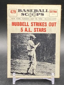 1961 Nu-Card Scoops #479 Carl Hubbell New York Giants carta da baseball vintage - Foto 1 di 2