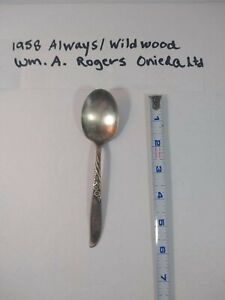 Wm. A. Rogers Oneida Ltd 1958 Always / Wildwood Pattern Dessert Spoon