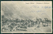 Aosta La Thuile Artiglieria Alpini Militari cartolina QT7833