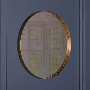 80cm Extra Large round gold wall mirror brush Gold Metal Frame Round Wall Mirror - Picture 1 of 2