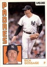 1984 O-Pee-Chee Baseball Rich Gossage (A) San Diego Padres #121