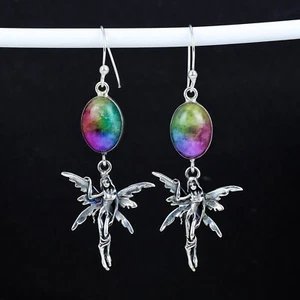 Orecchini In Quarzo Solare Arcobaleno In Argento 925 Per Regali Di Anniversario - Foto 1 di 4