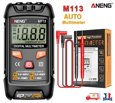 Multimètre Automatique voltmètre AC/DC multimètre numérique Ohm NCV M113 ANENG
