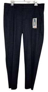New Liverpool Jeans Company Women's Black The Knit Trouser Plaid Pants Sz 14 - Picture 1 of 9