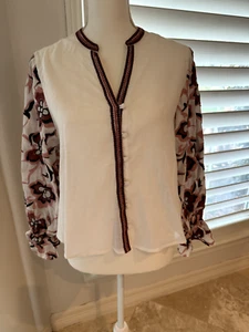 Anthropologie NWT Cotton Embroidered Shirt XS - Picture 1 of 15