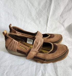 Merrell Shoes Womens Sz 8 Brown Mimosa Emme Mary Jane Casual Flat J68172 Comfort - Picture 1 of 12