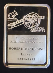 Fathers Of American Democracy Robert Treat Paine TONED - 0,999 Silber 1 Oz Kunstbarren - Bild 1 von 5