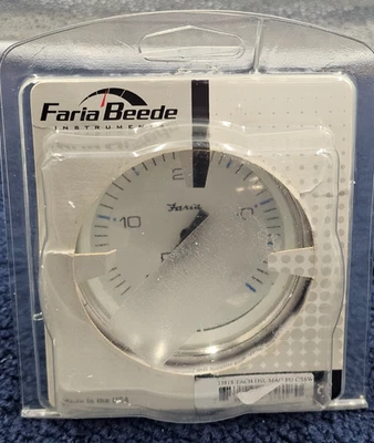 Tacómetro diésel Faria Beede 33818 Chesapeake blanco SS 4" - 4000 RPM Foto 1 de 4