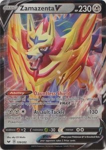 Holo Zamazenta V 139/202 Ultra Rare SWSH01: Sword & Shield Base Set - Picture 1 of 1