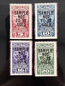 56404 EE. UU. California 5-20c sello de impuestos de espíritu destilado excelente muestra rara conjunto original SP* - Imagen 1 de 2
