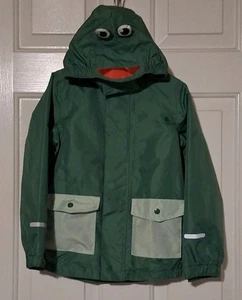 Lily & Dan Frog 🐸 Children's Reflective Detail Rain Jacket/Coat SZ Small Green - Picture 1 of 11